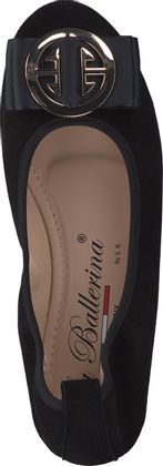 La Ballerina Damen-Ballerinas aus Leder 103002981288 (Schwarz)