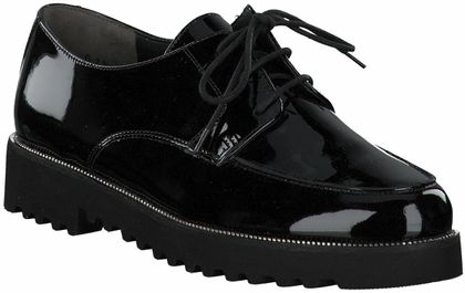 Paul Green Damen-Schnürschuhe aus Leder 101003440085 (Schwarz)