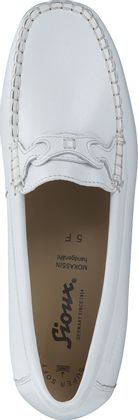 Sioux Flache Damen-Slipper aus Leder 103701455337 (Weiß)