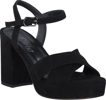 Shirley Mae Plateau-Sandalen aus Leder 183002980523 (Schwarz)