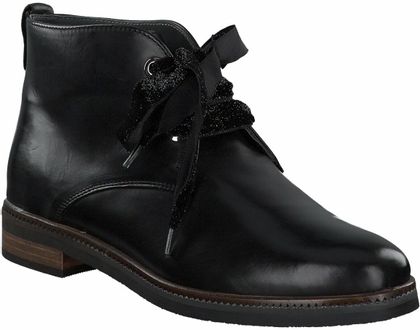 Maripé Damen-Schnürboots aus Leder 102001697345 (Schwarz)