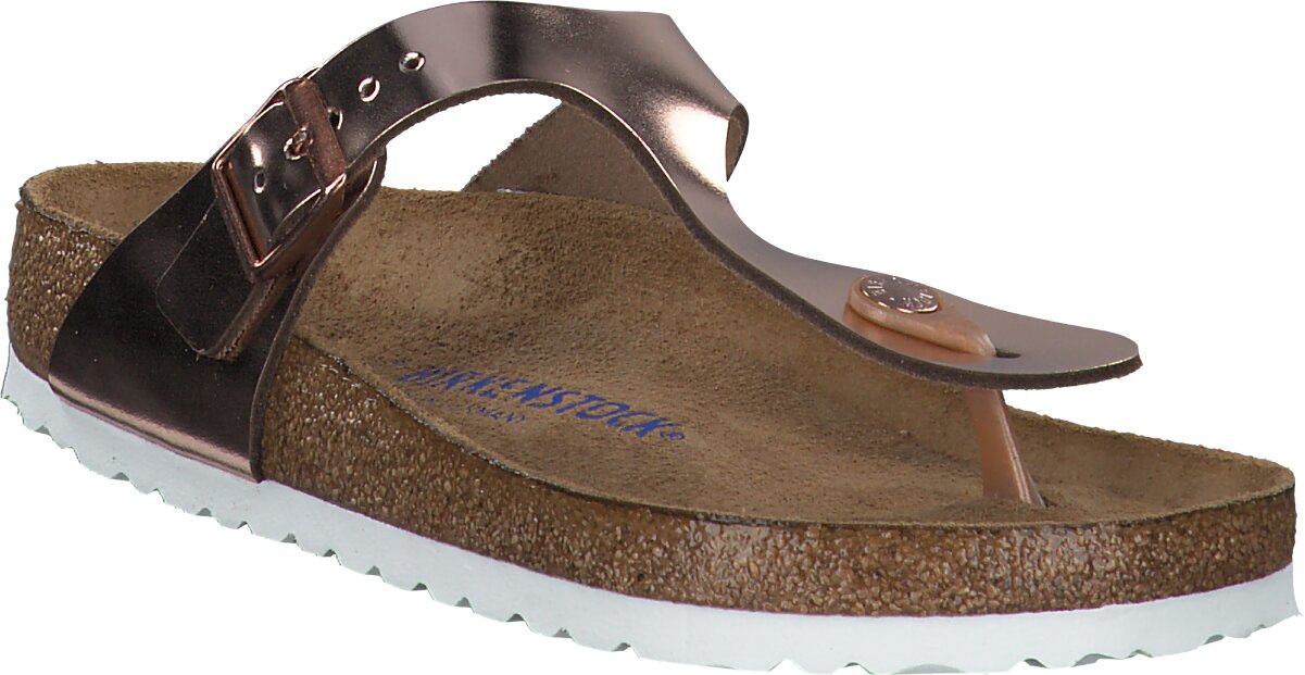 Birkenstock Damen-Zehentrenner aus Leder 591901653627 (Roségold 