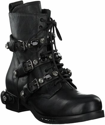 Eddie Rodriguez Damen-Stiefeletten aus Leder 105001755400 (Schwarz)