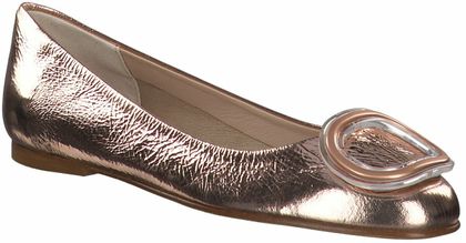 Shirley Mae Damen-Ballerinas aus Leder 103901775745 (Rosé/Gold)