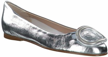 Shirley Mae Damen-Ballerinas aus Leder 103911775733 (Silber)