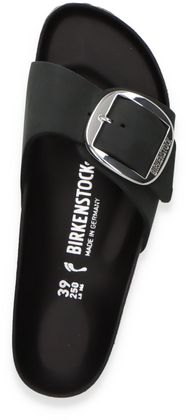 Birkenstock MADRID Damen-Pantoletten aus Leder 591001729127 (Schwarz)