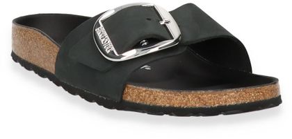 Birkenstock MADRID Damen-Pantoletten aus Leder 591001729127 (Schwarz)