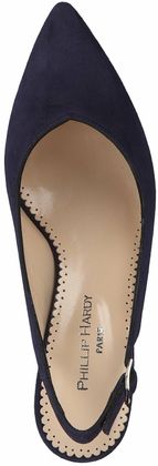Phillip Hardy Damen-Slingpumps aus Leder 132102784990 (Dunkelblau)