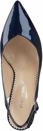 Phillip Hardy Damen-Slingpumps aus Leder 132103785015 (Dunkelblau)