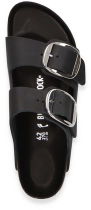 Birkenstock ARIZONA BIG BUCKLE Damen-Pantoletten aus Leder 591001763020 (Schwarz)