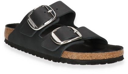 Birkenstock ARIZONA BIG BUCKLE Damen-Pantoletten aus Leder 591001763020 (Schwarz)