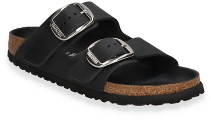 Birkenstock ARIZONA BIG BUCKLE Damen-Pantoletten aus Leder 591001763020 (Schwarz)
