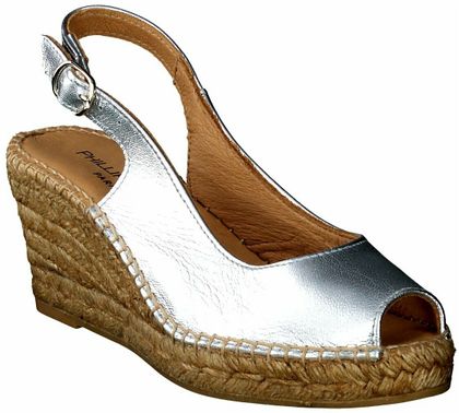 Phillip Hardy Damen-Espadrilles aus Leder 562911783638 (Silber)