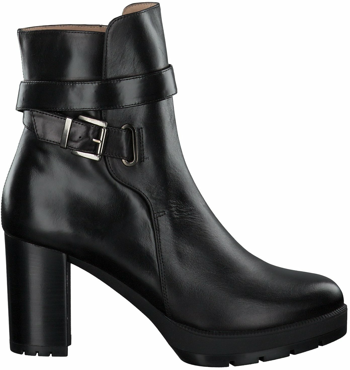 Stilvolle Stiefeletten Damen Schwarz Leder Ebenbild