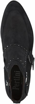 Pertini Damen-Stiefeletten aus Leder 105002815937 (Schwarz)