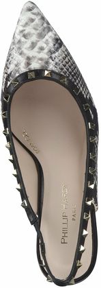 Phillip Hardy Damen-Slingpumps aus Leder 131805873160 (Schwarz/Weiß)