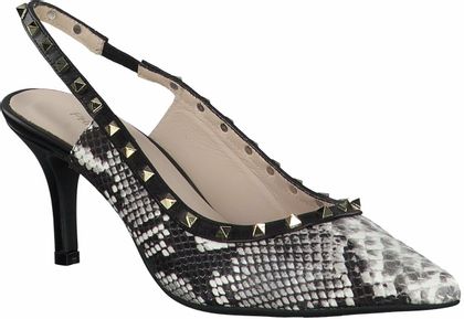 Phillip Hardy Damen-Slingpumps aus Leder 131805873160 (Schwarz/Weiß)