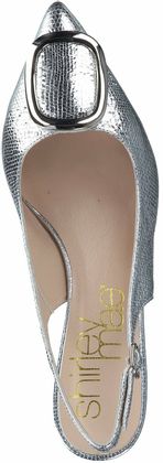 Shirley Mae Damen-Slingpumps aus Leder 130911858166 (Silber)