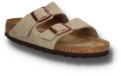 Birkenstock ARIZONA Damen-Pantoletten aus Leder 591302834798 (Hellgrau)