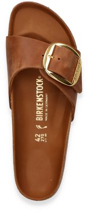 Birkenstock BIG BUCKLE MADRID Damen-Pantoletten aus Leder 591221763019 (Braun)