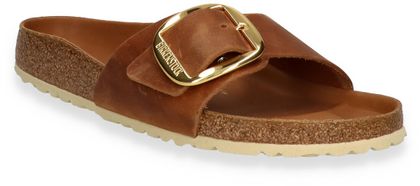 Birkenstock BIG BUCKLE MADRID Damen-Pantoletten aus Leder 591221763019 (Braun)