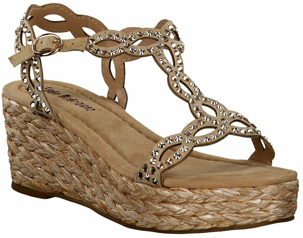 Eddie Rodriguez Keilabsatz-Sandalen für Damen 187302872866 (Beige) Bild 01