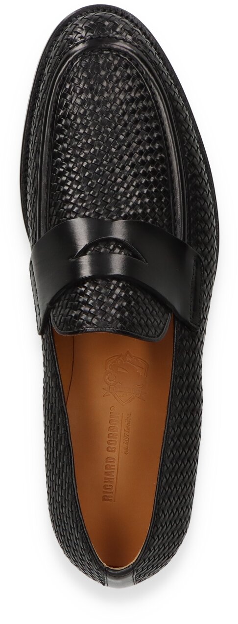 Richard Gordon Herren-Slipper aus Leder 225000886609 (Schwarz 