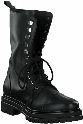 Shirley Mae Damen-Schnürboots aus Leder 102001903222 (Schwarz)