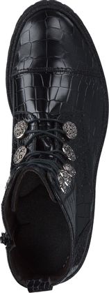 Pertini Damen-Schnürboots aus Leder 102005903413 (Schwarz)