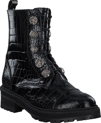 Pertini Damen-Schnürboots aus Leder 102005903413 (Schwarz)