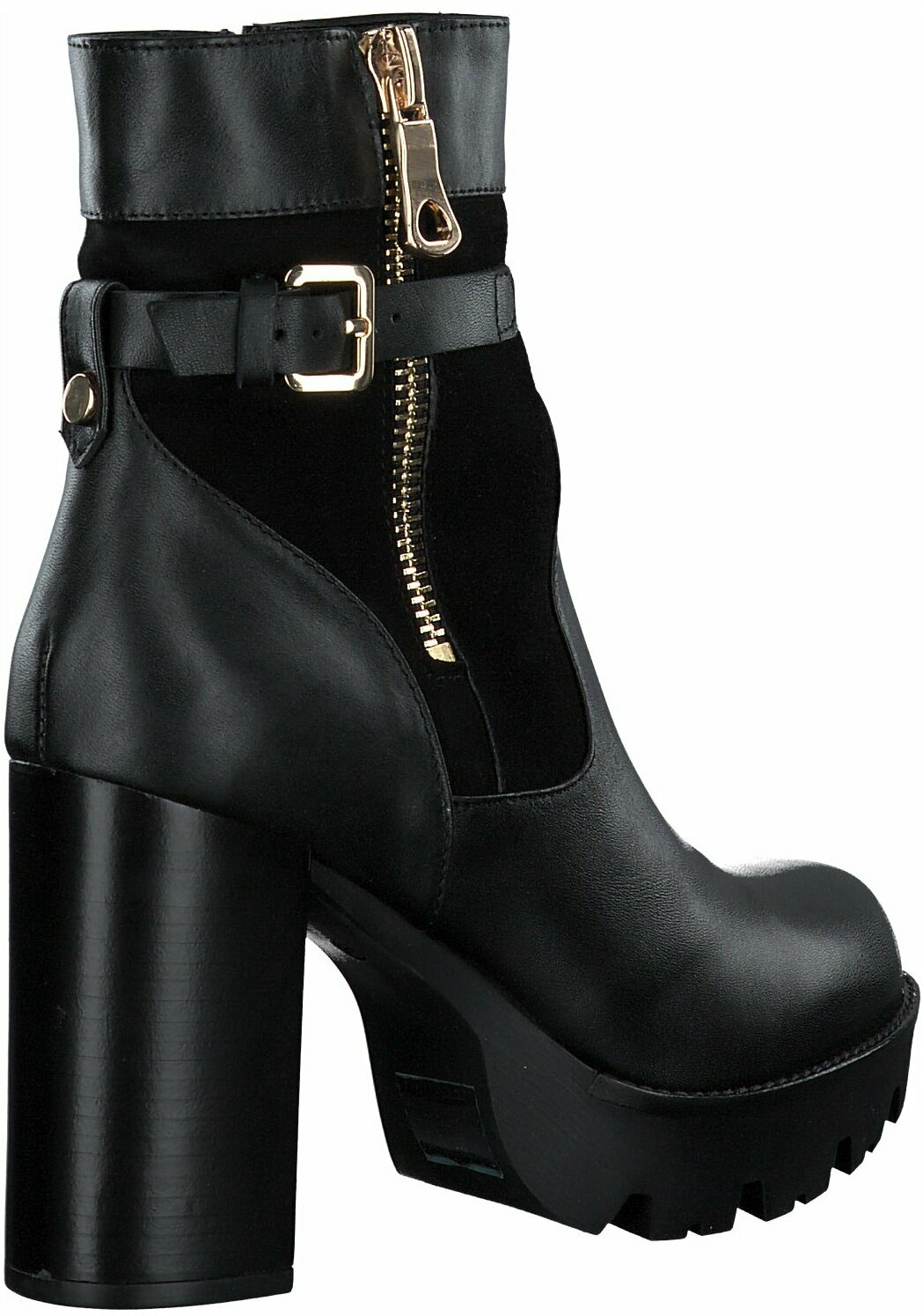 Plateau Stiefeletten Schwarz Leder
