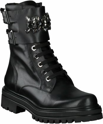 Phillip Hardy Damen-Schnürboots aus Leder 102001903620 (Schwarz)