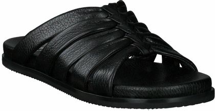 Trumans Damen-Pantoletten aus Leder 180001907856 (Schwarz)